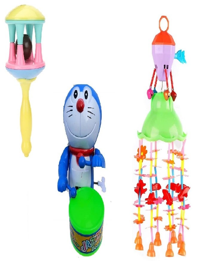 SHANVI Toys Merry go Round for Infants no.11, Attachable to Cradle or Window, Soothing Music and Various Shapes for Developing Imagination and Thinking (JHO-Dore-3 Cut rettel Toys-03) - Image 1